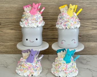 Sale Marshmallow Bunny Small Faux Whip Mug Topper