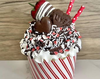Sale Jumbo Valentines Chocolate Strawberry Faux Whip Cupcake