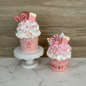 Pink Christmas Candy Cupcake