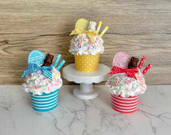 Sale Easter Egg & Bunny Mini Fake Cupcake