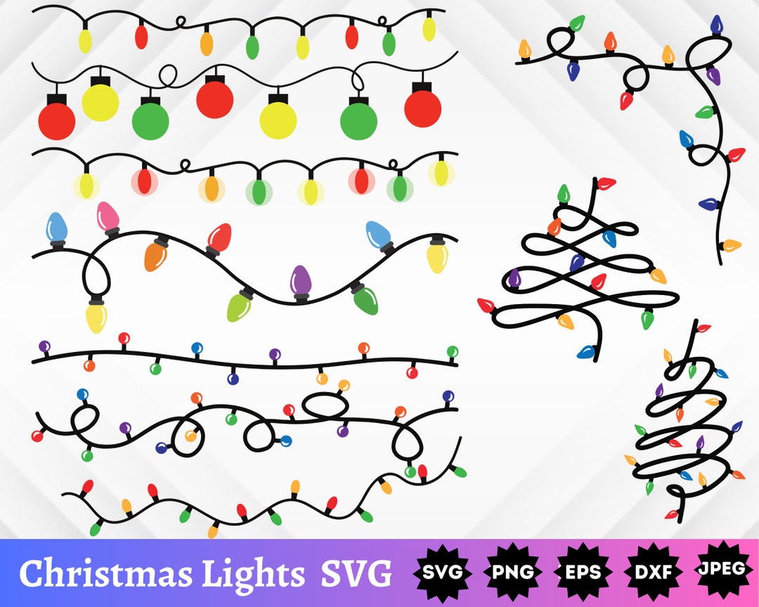 Christmas Lights SVG String Lights SVG Holiday Decorations Ornaments ...