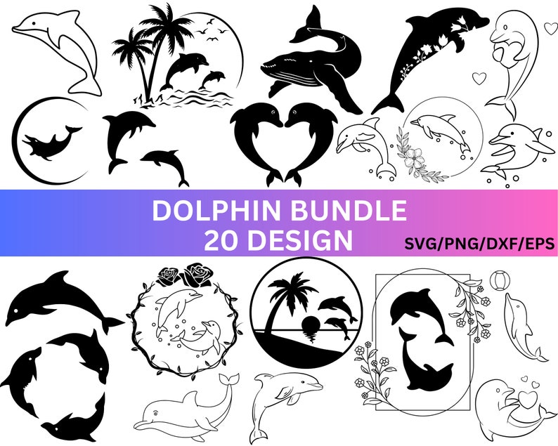 Dolphin SVG Dolphin PNG Ocean SVG Sea Animals Svg Dolphin Clipart