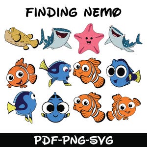 Finding Nemo SVG Bundle, Dory Svg & Png Files for Cricut, Nemo Png, Finding Nemo Svg for Shirts, Instant Download