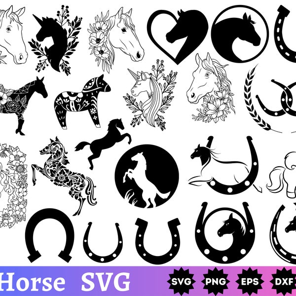 Horse SVG | Horse Head SVG | Horse PNG | Horse Silhouette | Horse Stencil | Horse Clipart | Horse Cricut | Horse Body Svg | Animal Svg