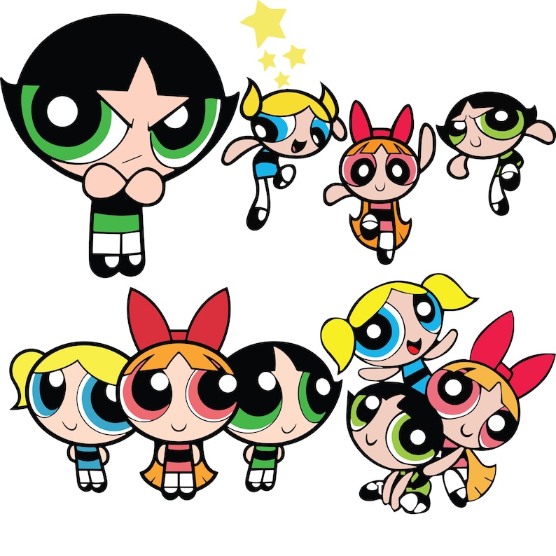 Powerpuff Girls Svg Bundle, Powerpuff Girls Png, Powerpuff Clipart, Powerpuff svg,Digital Download Bundle Svg, Eps, Png image 2