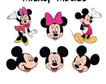Mickey and Minnie Mouse SVG Bundle, Cricut & Silhouette Files