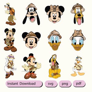 Mickey Safari PNG, Mickey Safari SVG, Mickey Safari Clipart, Papeles digitales de Mickey, Cumpleaños de Mickey, Animal Kingdom PNG, Animal Kingdom svg