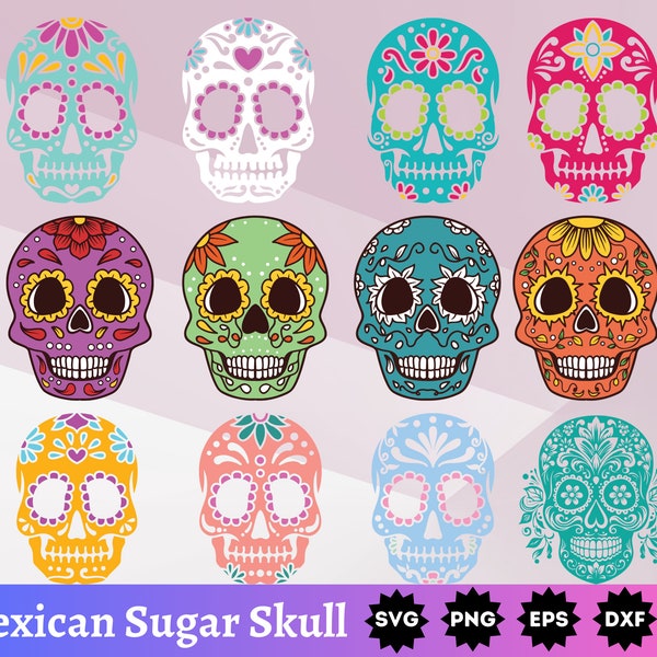 Mexican Sugar Skull SVG | Halloween Skull SVG | Mexican Skull PNG | Day of the death Svg | Calavera Svg | Mayo Svg | Skull Png