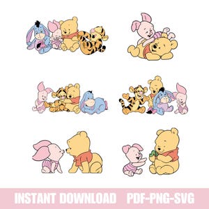 Winnie The Pooh Bundle Png Files, Pooh Bear Png, Tigger Eeyore Piglet Clipart, Animal Kingdom Png, Walt Disneyworld, Digital Download