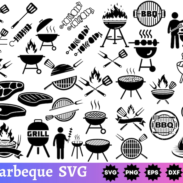 Barbeque SVG Bundle | BBQ Svg | Grilling Svg | Kitchen Svg | Bbq Clipart | Food Svg | Barbecue Svg | BBQ Grill Clipart | Instant Download