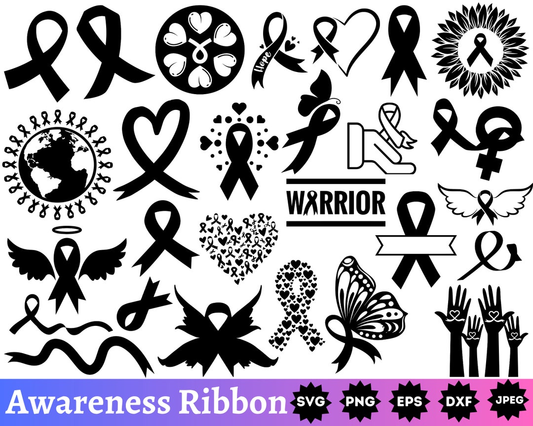 Cancer Ribbon SVG Awareness Ribbon SVG Breast Cancer Awareness Cancer
