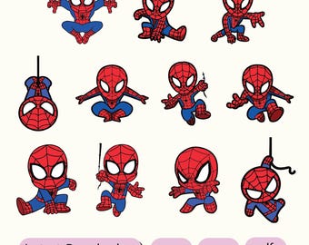 Spidey and his Amazing Friends Clipart, Superhero Birthday (Digital Download)