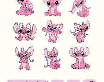 Stitch and Angel SVG Bundle, T-shirt Graphics (Digital Download)