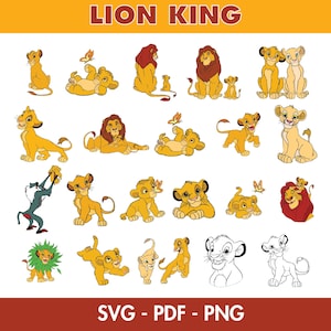 Paquete de imágenes prediseñadas PNG de El Rey León, imágenes prediseñadas PNG de El Rey León para sublimación, colección de imágenes prediseñadas de El Rey León, paquete de imágenes prediseñadas de El Rey León