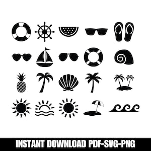 Beach scene svg bundle / Sunset beach svg / sunset landscape / Nature scene / tropical svg files Instant Download / Commercial use clipart