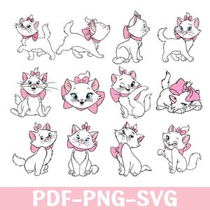 おしゃれキャット SVG PNG クリップアート クリカット カッティング プリント用レイヤー ファイル インスタント デジタル ダウンロード クリップアート 昇華 冷凍 猫 パリ