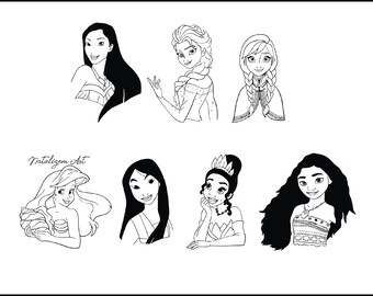 Princess Silhouette SVG Bundle, Cricut Files (Digital Download)