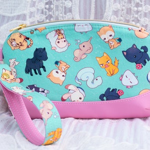Zodiac Animal Friends Pink Clutch Purse