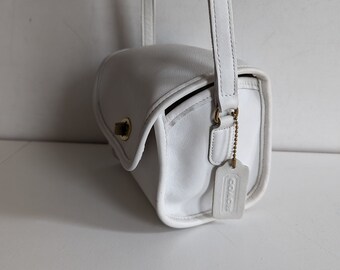 Vintage Coach Emmie Flap Bag #9018 White - Etsy クリーニング済 old