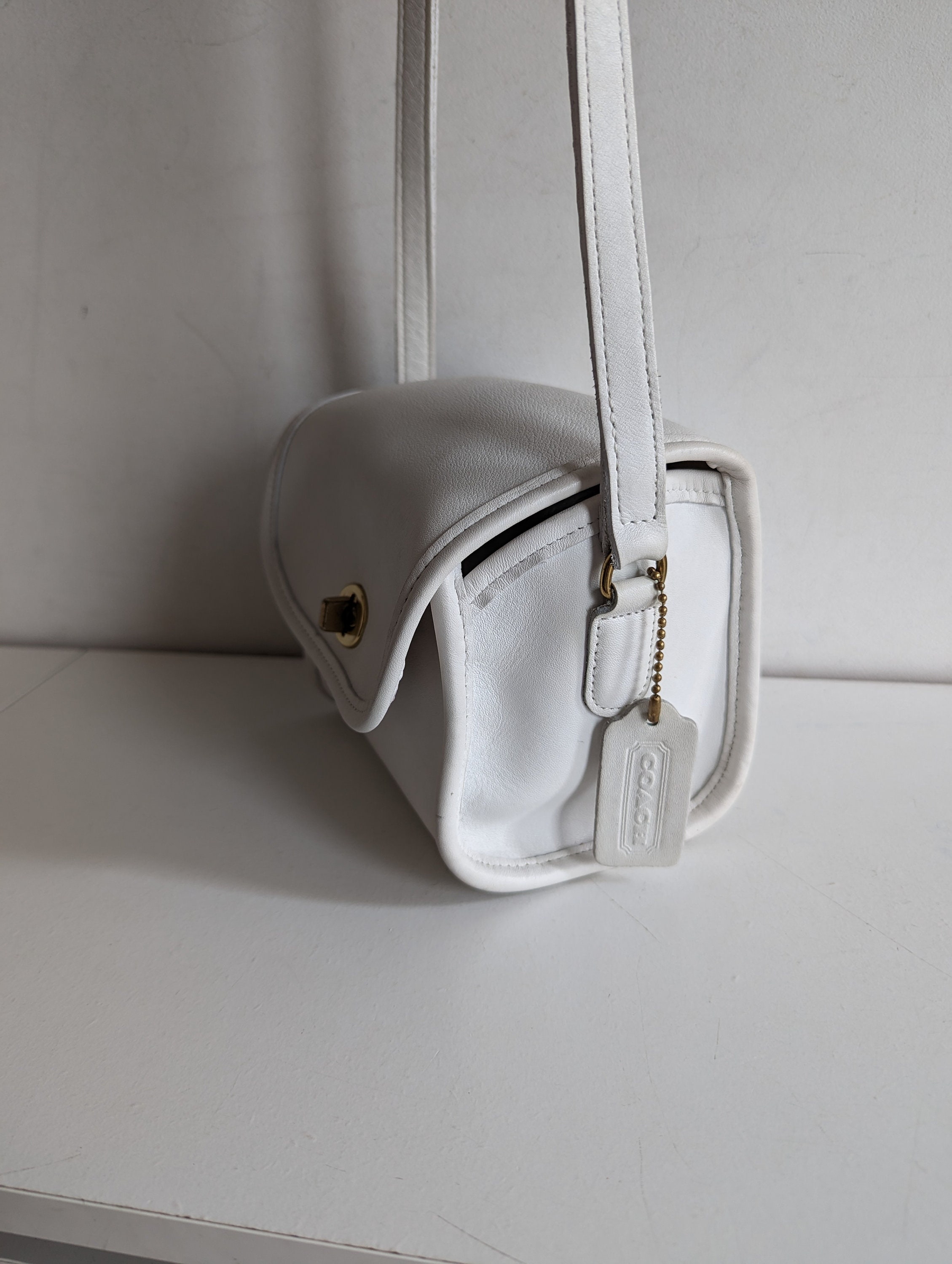 Vintage Coach Emmie Flap Bag #9018 White - Etsy