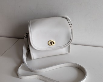 Vintage Coach Emmie Flap Bag #9018 White - Etsy