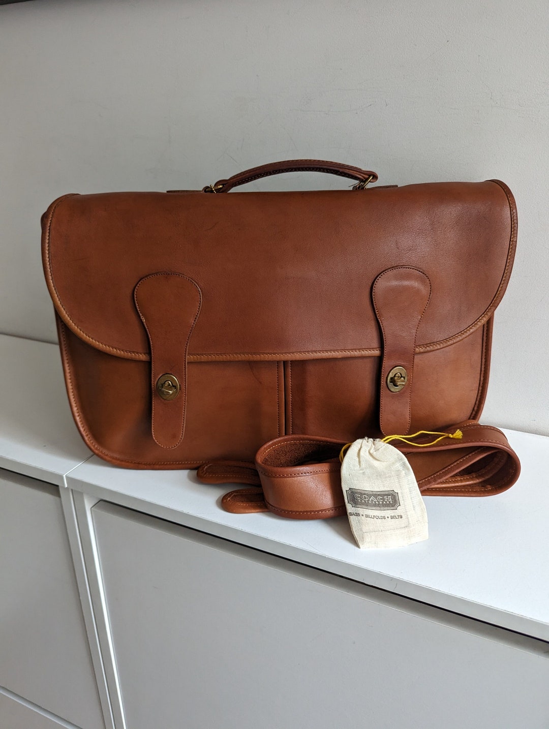 Vintage Coach Leather Musette Carrier Bag, British Tan, #9800 - Etsy
