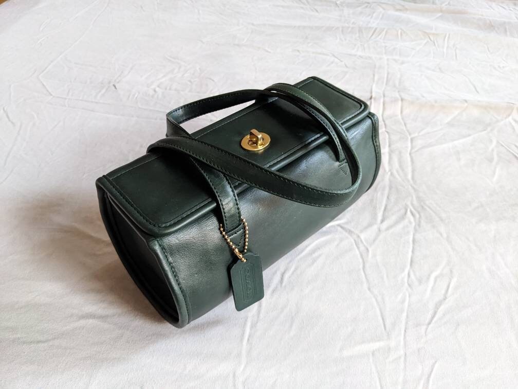 Vintage Coach Geometric Roll Bag, #9045, Custom Colored Green