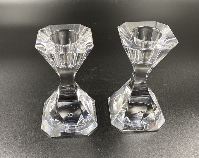 Pair of Villeroy & Boch Vintage Crystal Candlestick Holders Etsy