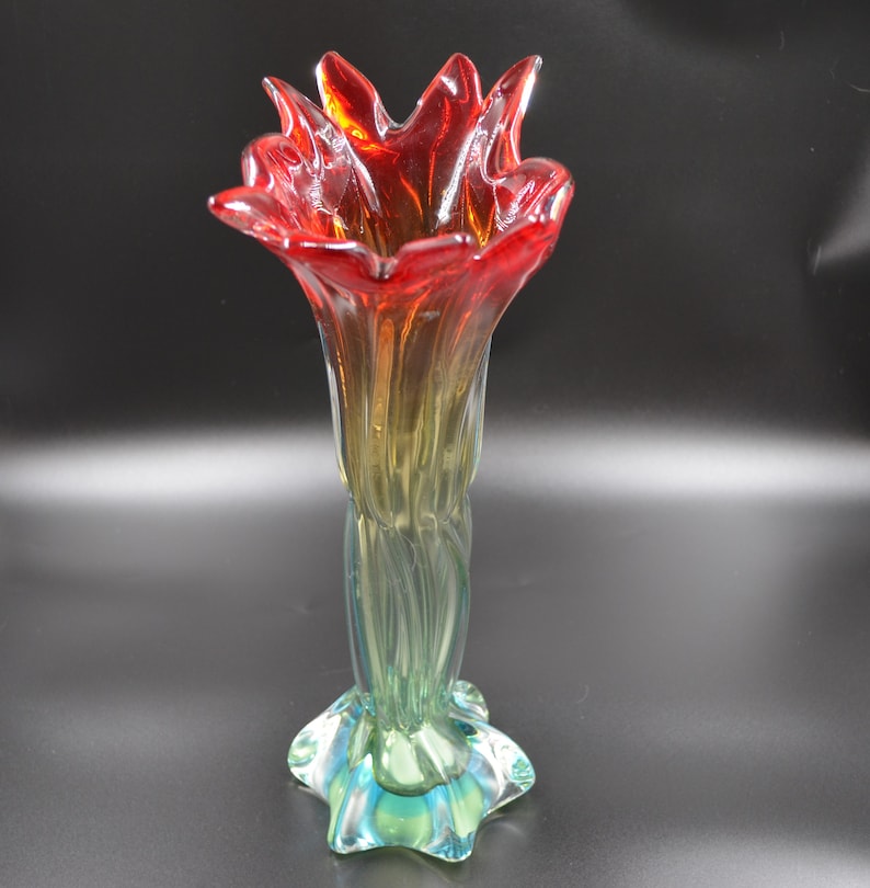 Large Vintage Genuine Murano Glass Sommerso Vase Etsy Australia