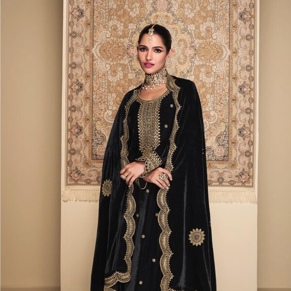 Pakistani Velvet Suit for Wedding