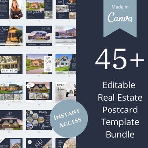 Plus de 45 biens immobiliers récemment répertoriés, récemment vendus, mise à jour du marché, journée portes ouvertes, ensemble de modèles de cartes postales Bonjour voisin Canva | Cartes postales d'agent immobilier