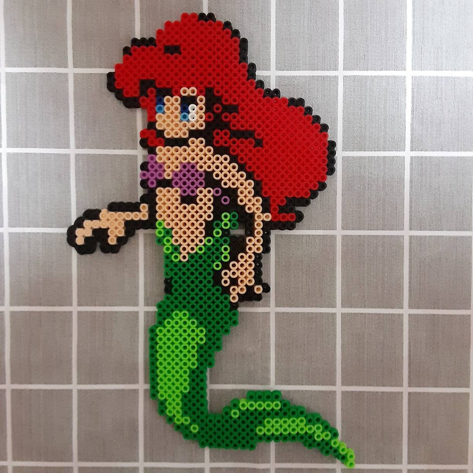 Ariel / The Little Mermaid Perler Bead Art / Disney / Disney Etsy