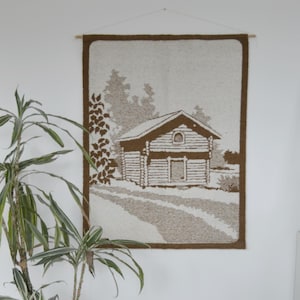 Finnish wall hanging large wool tapestry vintage weaving textile wall art