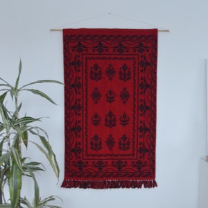 Vintage wall hanging wool Takana reversible mid century tapestry Finnish Woven Scandinavian decor