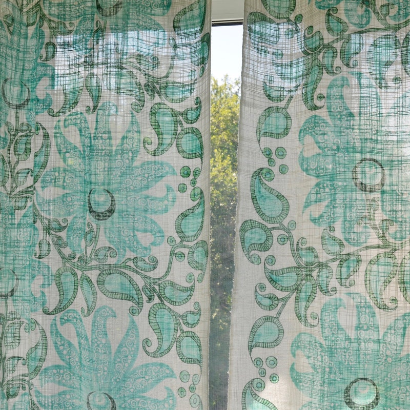 Turquoise Curtains - Etsy