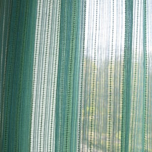 Green net curtains pair of two panels vintage 70s retro drapes woven 1970s Swedish Scandinavian home decor