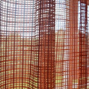 Orange net curtains vintage 70s curtains retro drapes Scandinavian decor