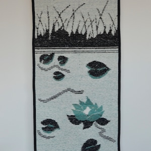 Finnish wall hanging vintage wool tapestry Woven green Scandinavian home decor