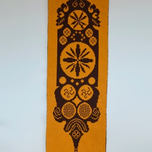 Finnish wall hanging wool Takana vintage reversible mid century tapestry Woven orange brown Scandinavian fall decor