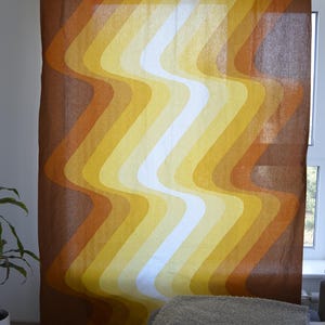 Retro print curtain fabric vintage print panel One patterned curtain