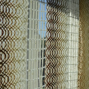 Vintage brown net curtains 1970s drapes scandinavian curtains