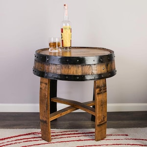 Bourbon Barrel End Table: Authentic Kentucky Whiskey Barrel Furniture
