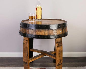Bourbon Barrel End Table: Authentic Kentucky Whiskey Barrel Furniture