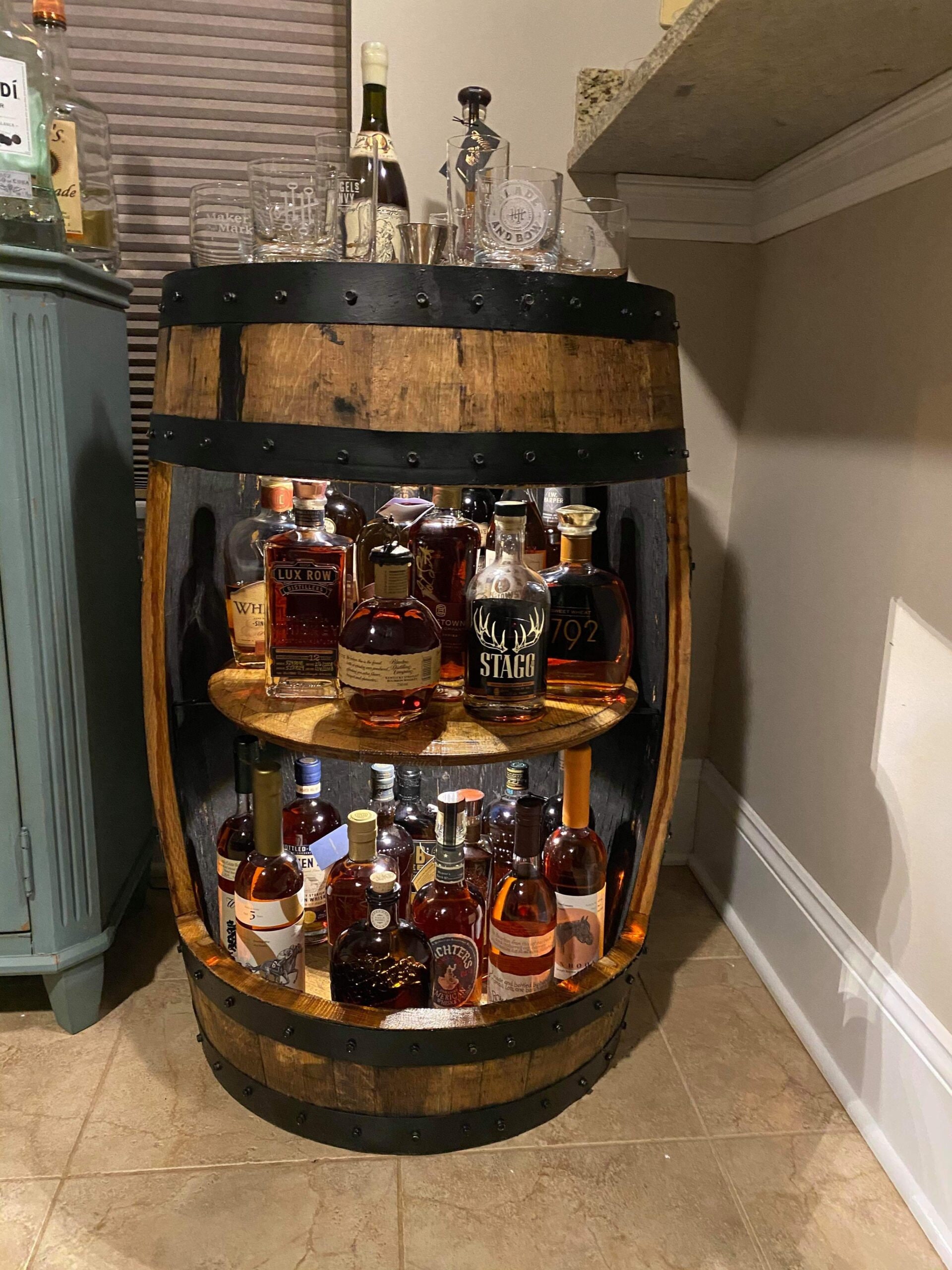 Whiskey barrel storage cabinet deals