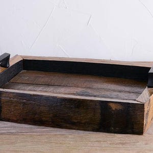 Bourbon Barrel Serving Tray: Personalized Whiskey Wood Ottoman Tray image 3