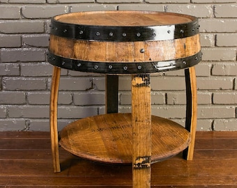 Bourbon Barrel Side Table: Authentic Whiskey Barrel Furniture