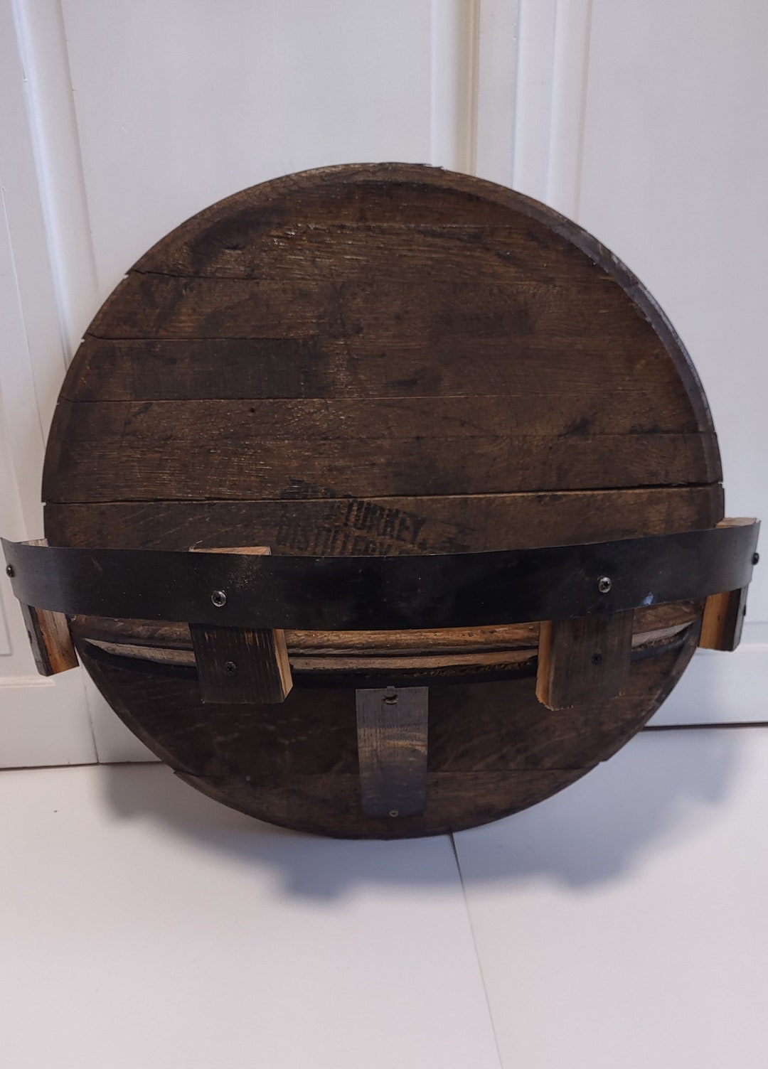 Whiskey Barrel Shelf, Barrel Lid Shelf, Barrel Shelf, Barrel Bar