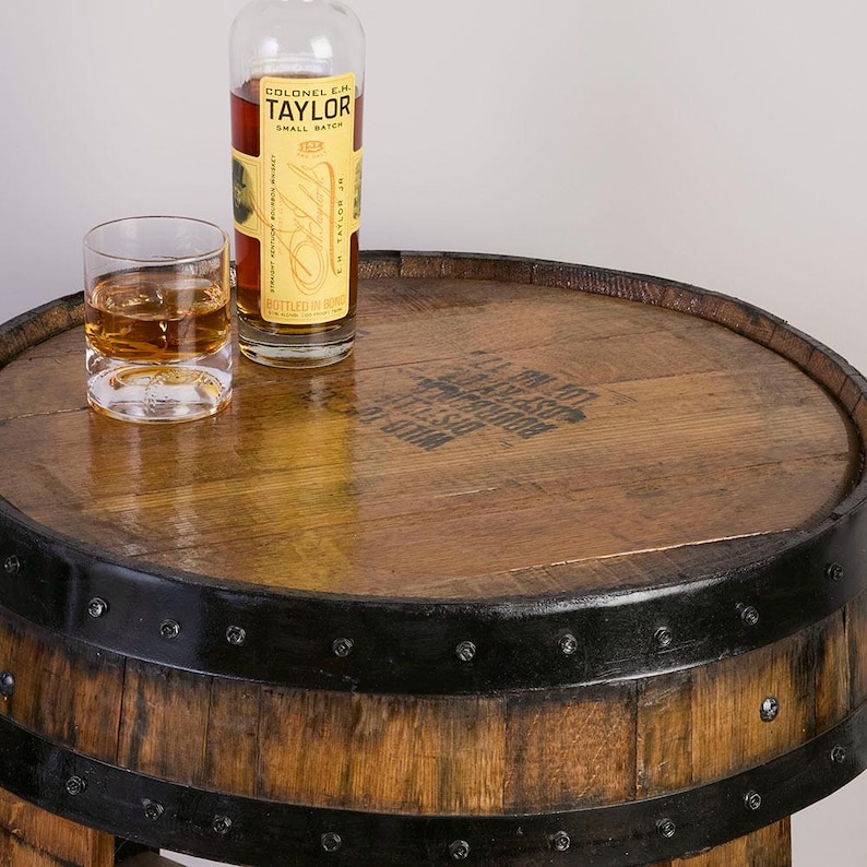 Bourbon Barrel Side Table: Authentic Whiskey Barrel Furniture image 3