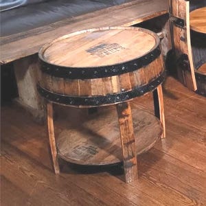 Bourbon Barrel Side Table: Authentic Whiskey Barrel Furniture image 6