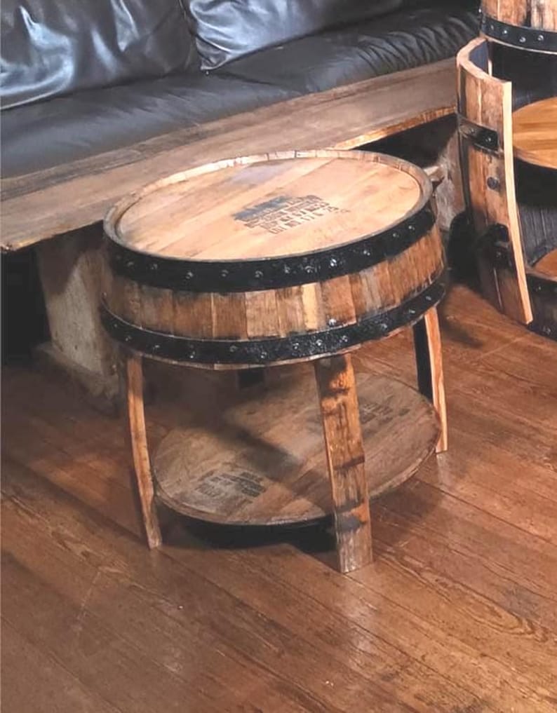 Bourbon Barrel Side Table: Authentic Whiskey Barrel Furniture image 6
